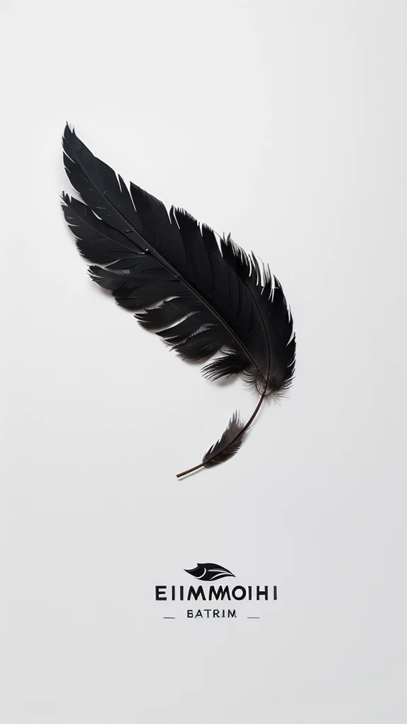 A minimal, modern, simple, cinematic logo design for the brand “Penamemoria". Create a modern, minimalistic, high-quality, logo of a bird feather