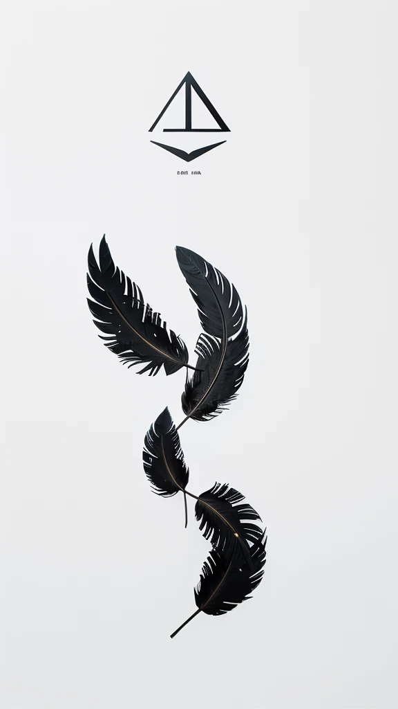 A minimal, modern, simple, cinematic logo design for the brand “Penamemoria". Create a modern, minimalistic, high-quality, logo of a bird feather