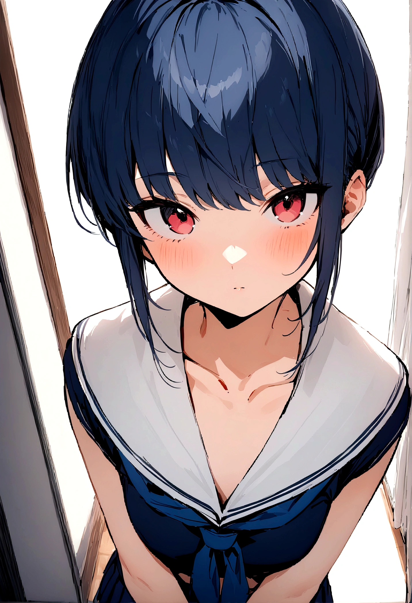 (masterpiece:1.4), (Highest quality:1.4), (High resolution:1.4), shima rin, View your viewers, Sailor suit、School