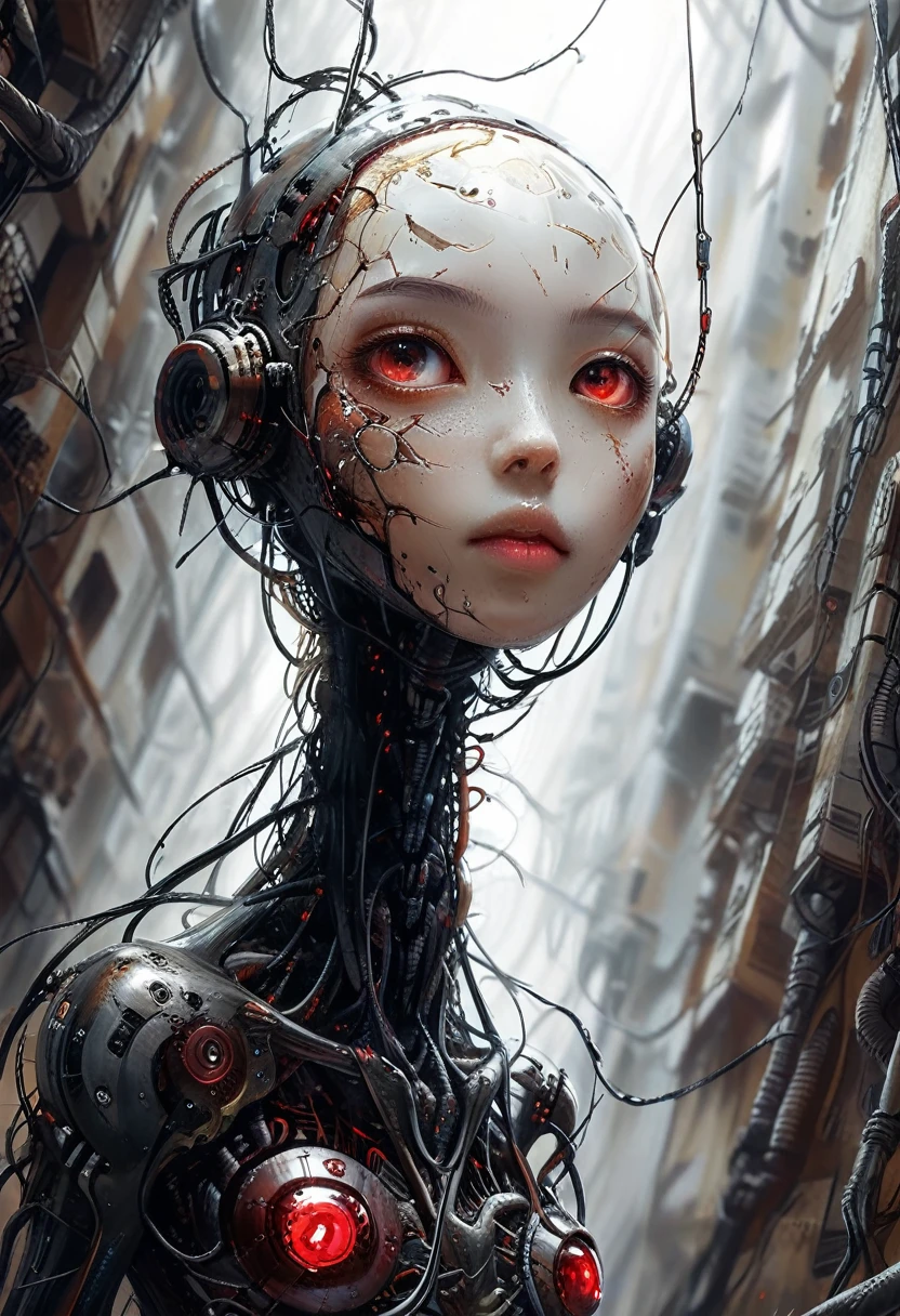 Made by an advanced civilization、With technology that humans cannot even imagine,、Like a humanoid machine、An organic body、It looks both beautiful and terrifying、It shines faintly like veins running.、Artificial Life Forms
