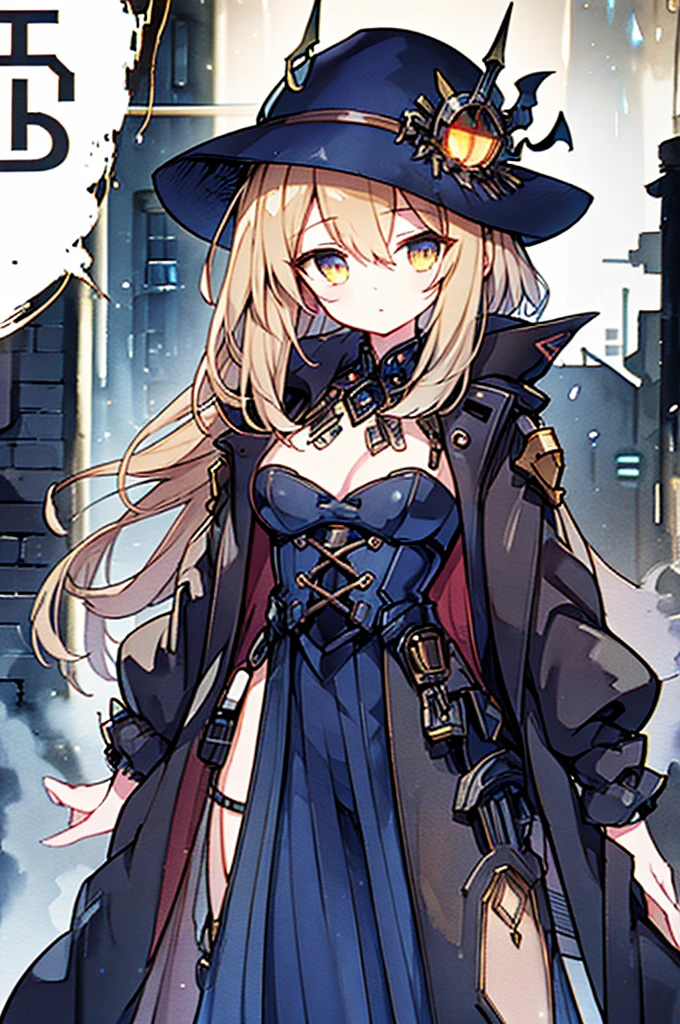 A sardonically aloof droid girl mechanic, clad in a patched-up trench coat and fedora, stands amidst a dimly lit alleyway. This watercolor painting captures the essence of a noir-inspired world, with muted tones and shadows adding to the mysterious atmosphere. The intricately detailed droid has a rusted exterior, but its glowing eyes hint at a hidden depth. Each brushstroke seems to bring the character to life, making this image a true masterpiece of the genre.