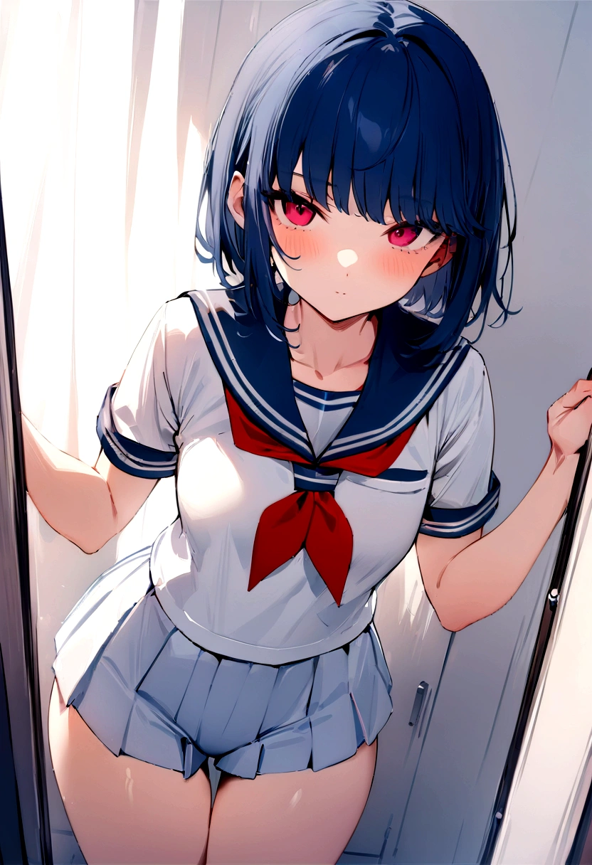 (masterpiece:1.4), (Highest quality:1.4), (High resolution:1.4), shima rin, View your viewers, Sailor suit、School、Cowboy Shot