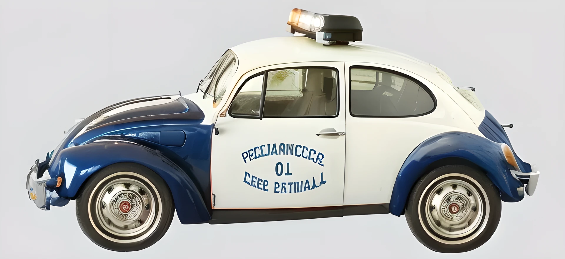 police car Volkswagen with a red light on top