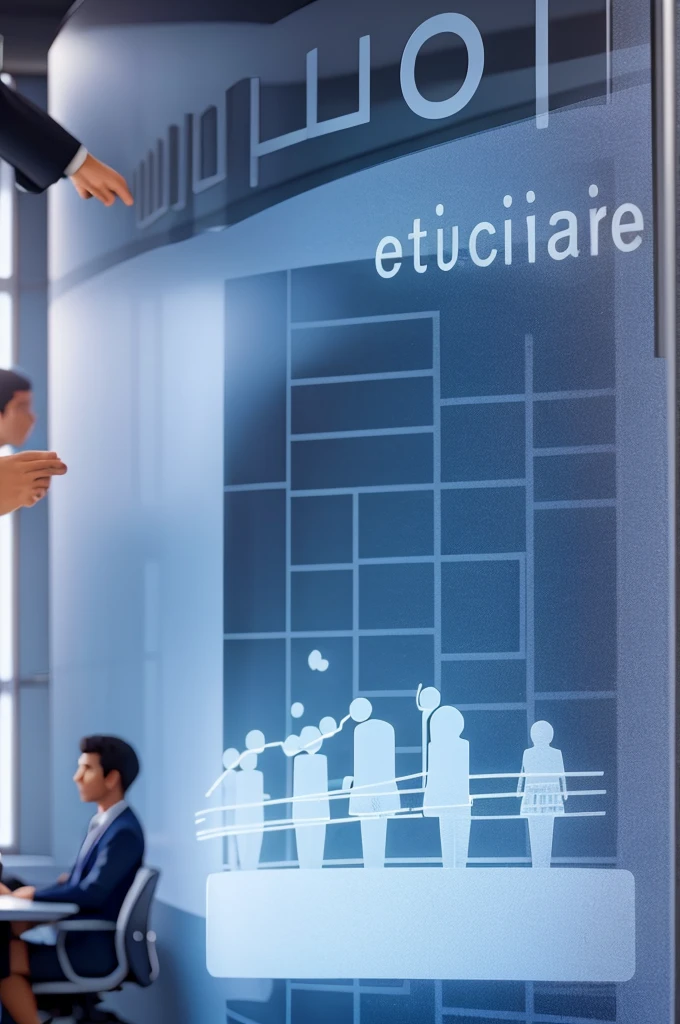 Employees of a company in a meeting room discussing Corporate Social Responsibility: The relationship between socially responsible practices and business efficiency.