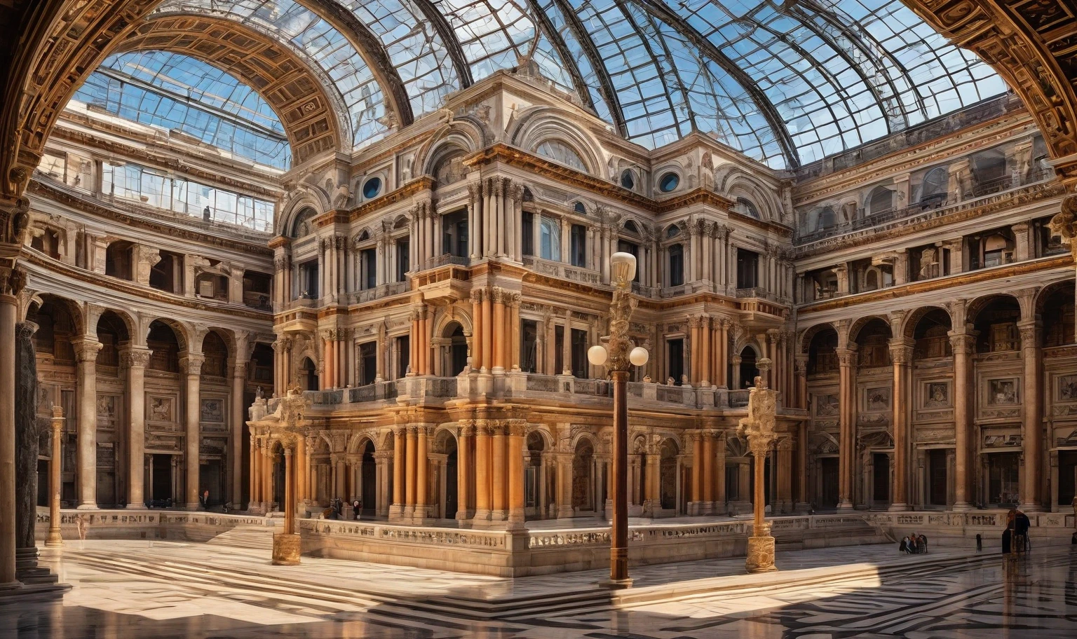 in style of Maximalism , a building,Symmetrical,beautiful details,Ancient Roman architecture