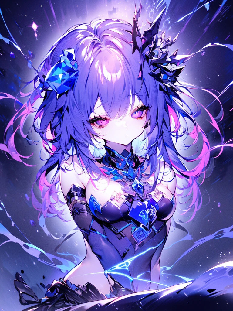 (A human who emits an aura from his body:1.4), (Blue energy light emanates from the body:1.4), (white heir:1.2), (gradient eyes:1.2), (finely detailed beautiful eyes:1.2), (symmetrical eyes:1.2), (big highlight on eyes:1.3), (fullbody:1.3), (fly:1.3), (cyber city:1.4), (lightning discharge lightning effects:1.2), (electrocution:1.3), (masterpiece:1.4), (illustration:1.2), (best quality:1.4), (best aethetic:1.2), (beautiful art:1.4), (ultra-detailed:1.4), (8k), (HDR), (sharp focus), (intricate), HOSHINO AI, PURPLE EYES, STAR-SHAPED PUPILS, Hoshino Ai, long hair, purple hair, streaked hair, purple eyes, star-shaped pupils, hair ornament