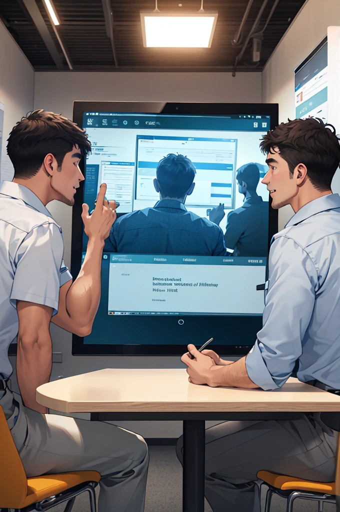 (((Very Realistic))) Employees of a company in a meeting room discussing Corporate Social Responsibility: The relationship between socially responsible practices and business efficiency.