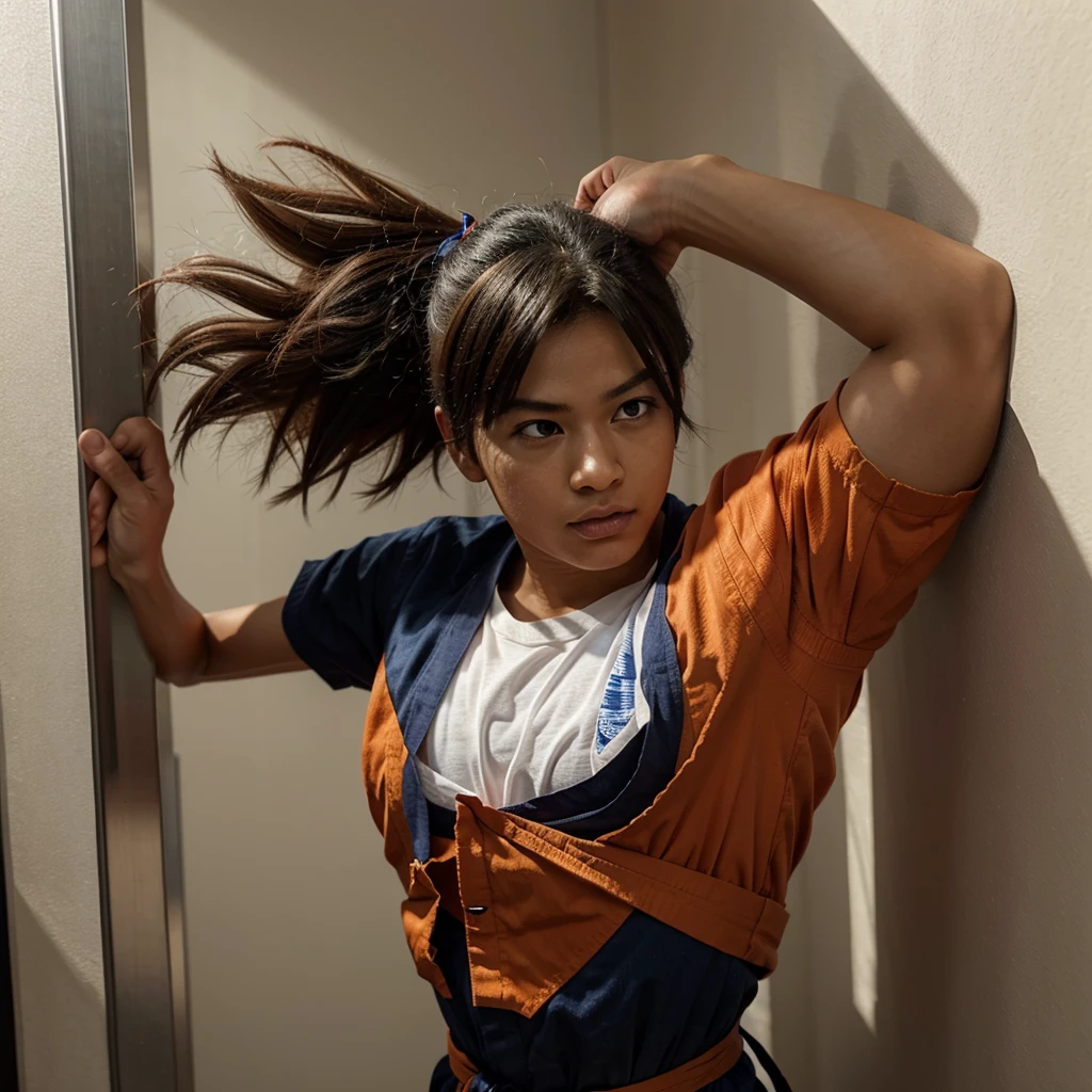 Put a picture of Goku behind