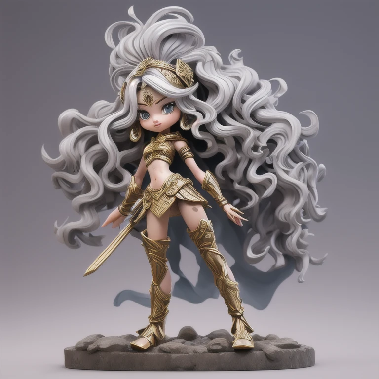 A sexy cartonn warrior in beautiful warrior costume, posing gracefully for a photo, warrior costume beauty, wavy silver hair, Waist slender, sexy girl , mulher de corpo inteiro, beautiful seductive woman, slender figure, cartoon vector style, corpo pin-up, Broad Hips