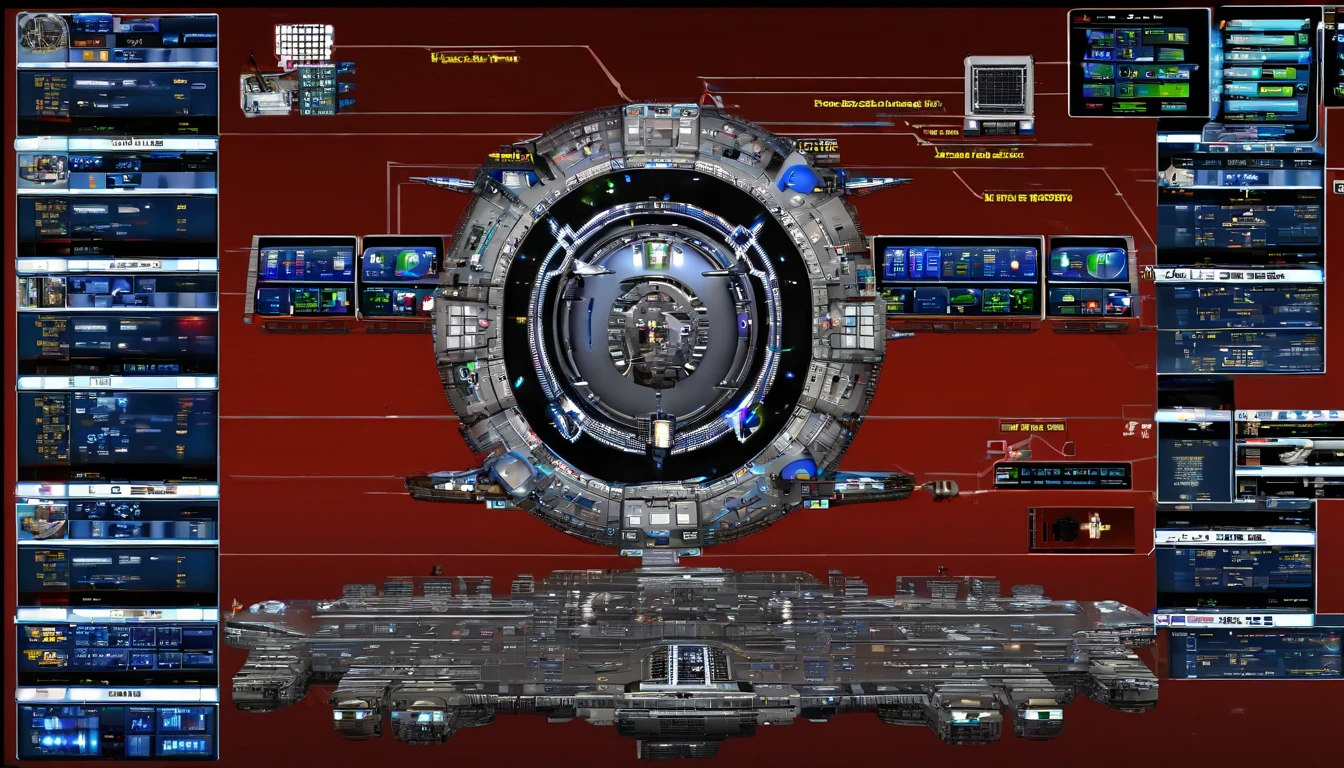 (((The space station is Deep Space 9))).There are Starfleet ships, and almost any ship, from Star Trek Deep Spaces 9 years. This styles are, from Gerry and Silvia Anderson,& Judith Garfield & Reeves-Stevens.