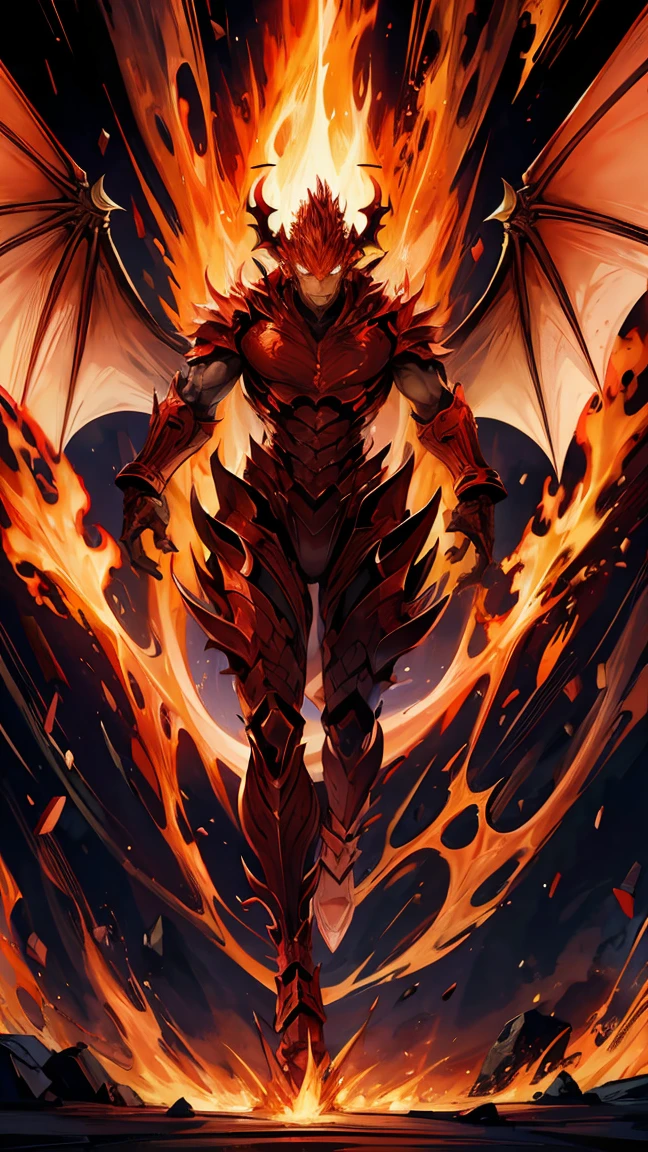 Fire dragon, red dragon, flames, dragon full body, god dragon, noHuman