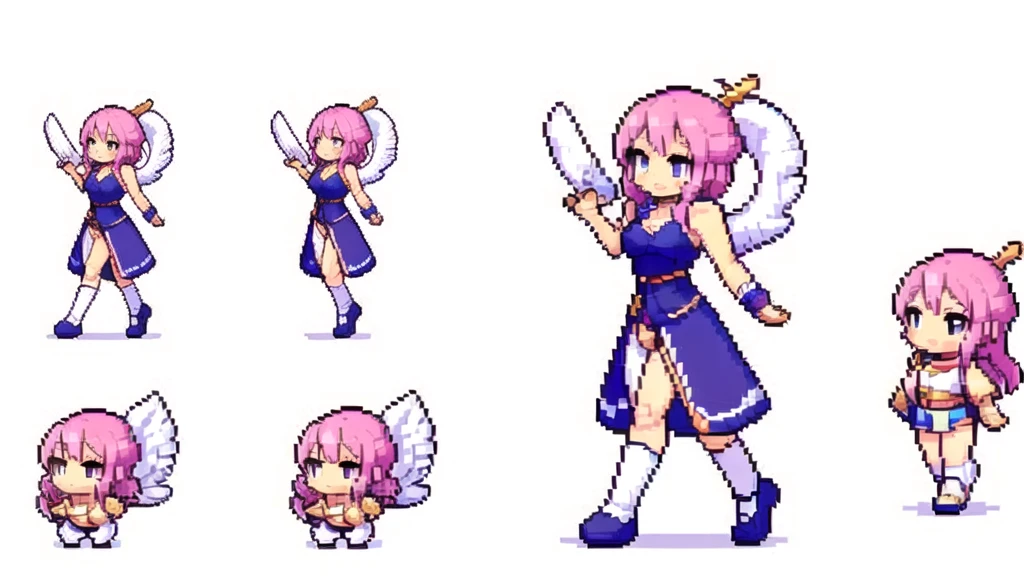 masterpiece , best quality , pixel , pixel art , xiangsu , xiang su , nsfw , 1 girl , fantasy clothes , full body , white background , deformed , junior , sexy , Highly Exposed , angel , pink clothes , bbw , pink hair