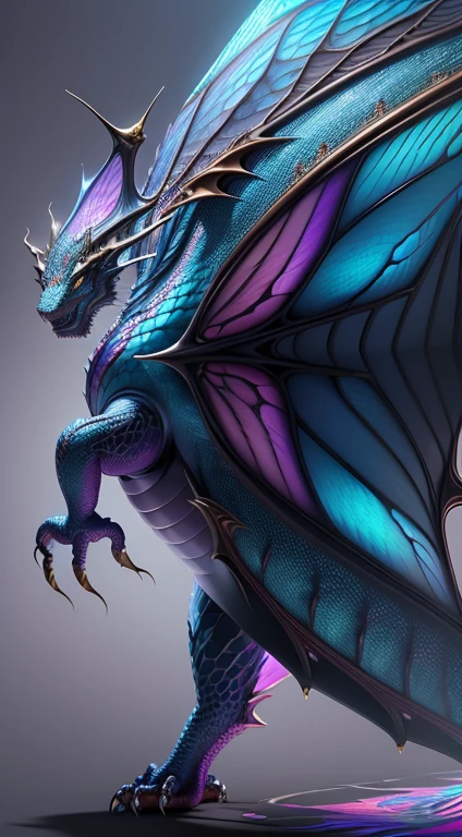 A full body dragon like from the dragon's house with irridescent scales, improve image quality, 4k, best artwork