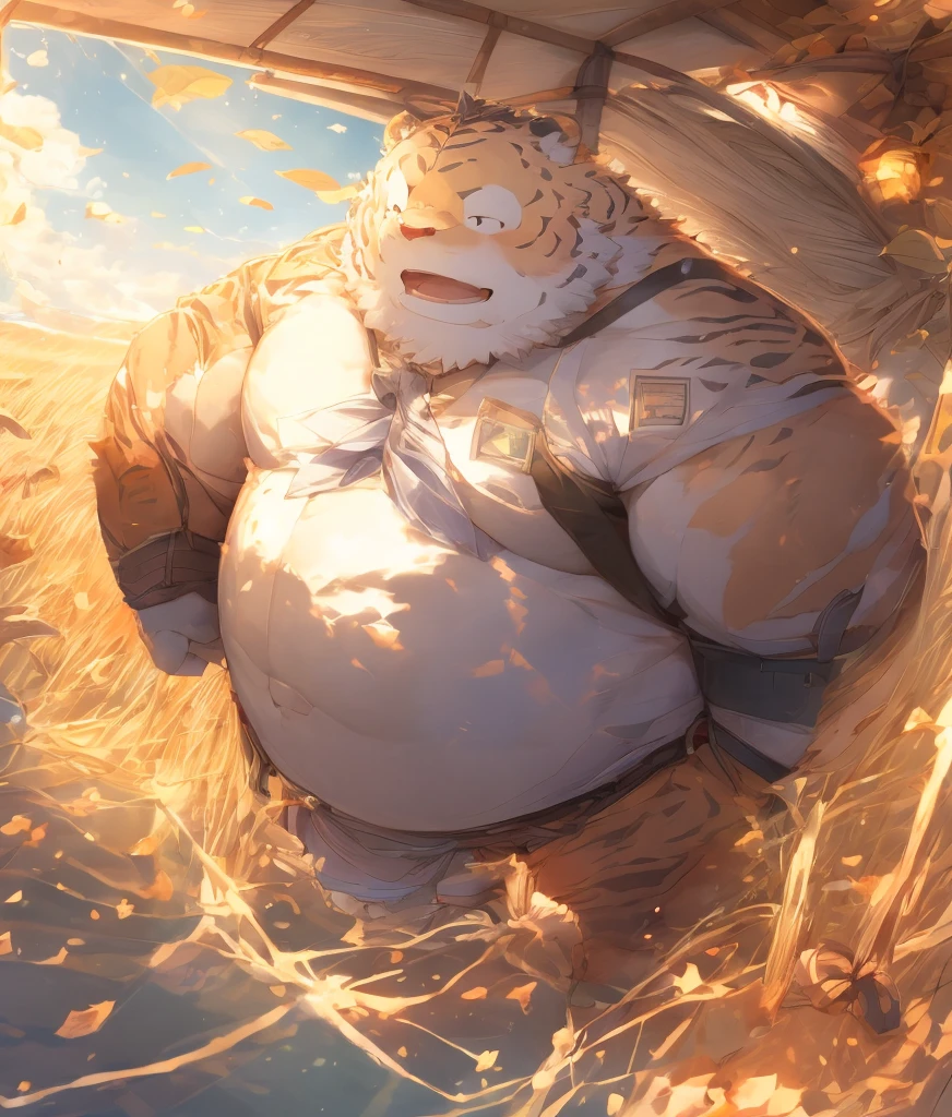 A muscular tiger orc warrior,Burly figure,Muscle wraps fat without looking bloated,Every inch of skin seems to contain explosive power。His face is majestic,Tiger pattern looms on forehead,Eyes like torches,Shining with the light of indomitable and wild。
【theme】:Strong Tiger Orc Warrior
【environment】:Deep in the dense jungle,Sunlight shines through dense tree canopy,Sprinkled all over his body,Adds a bit of mystery and majesty。The ground is covered with thick fallen leaves and moss,Surrounded by a variety of exotic plants,Create an ancient and primitive atmosphere。
【style】:Realism combined with fantasy,既展现了大自然的真实Texture,The surreal element of tiger beastman is also incorporated,Make the picture full of tension and imagination。
【Image Quality】:High-definition realism,The texture of each muscle、The beating of every blood vessel is clearly visible,As detailed as a photo,展现出极致的Image Quality表现。
【illumination】:Side light effect,A strong beam of light hit him from the side.,Outline his strong body and resolute face,The contrast between shadow and light enhances the sense of three-dimensionality and power.。
【color】:Rich and deep colors,Mainly earth tones,The green jungle background and the yellow and black stripes unique to the tiger beastman,Create a primitive and wild beauty。
【Mood】:Heroic and fearless,His eyes revealed his desire for challenge and his desire for victory.,As if ready for any battle。
【Texture】:皮肤Texture细腻而富有弹性,Muscles are tight and powerful,It's as if I can feel the vitality surging in his body.。at the same time,Every leaf in the jungle、Every branch is lifelike,Showing the reality and vitality of nature。
【Composition】:采用中景Composition,The tiger orc warrior stands in the center of the picture,One hand holds a huge stone hammer or battle axe,The other hand rested gently on an ancient tree beside him.,It shows his strength and might,又巧妙地融入了自然environment之中,Forming a coexistence between man and nature。