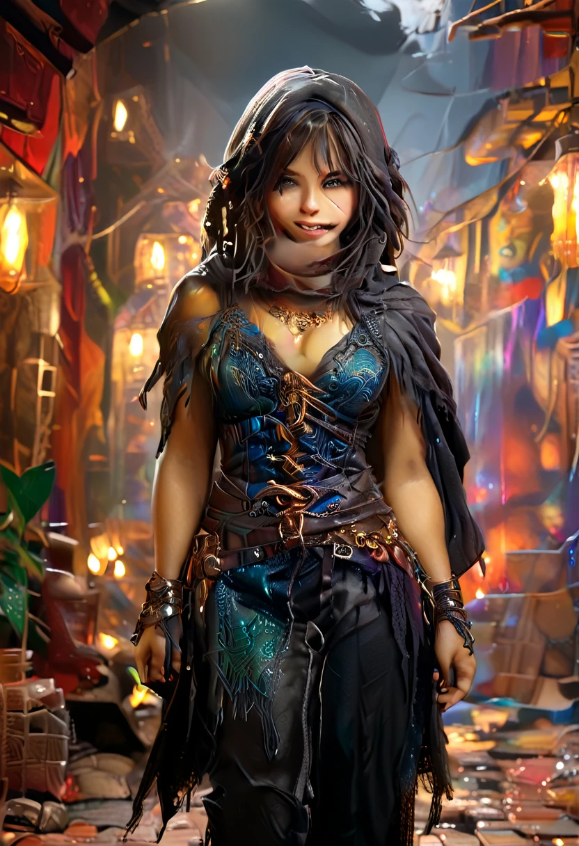 (danahamm:1.08), (style-sylvamagic:0.88), (extremely detailed CG octane render 8k wallpaper), the most beautiful artwork in the world, happy smile, a Full body shot photo of a sexy solo woman looking at the camera, (nsfw:0.50), full dynamic color, Intricate, High Detail, Sharp focus, dramatic, photorealistic masterpiece painting, modelshoot style