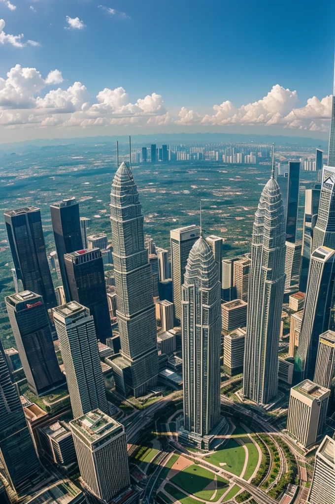 The picture of Klcc is really the view from the top of the top of Klcc in the form of a fish eye
