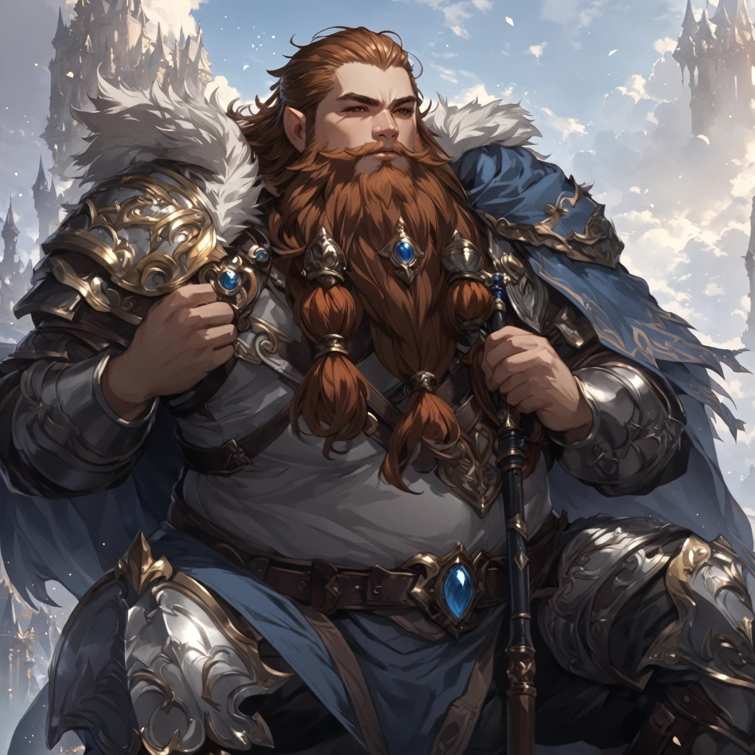 masterpiece, best quality, good quality, Fantasy aesthetics, Highly detailed, shadowverse style, male, dwarf