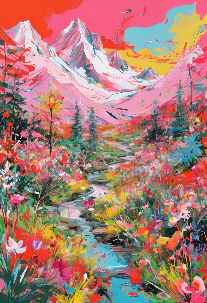graffiti, scribble, Cartoon by Petra Cortright, Highest quality, masterpiece, Nature Artwork, Representative works, Official Art, Professional, Extremely elaborate details, 8K, Nature Art, Colorful background