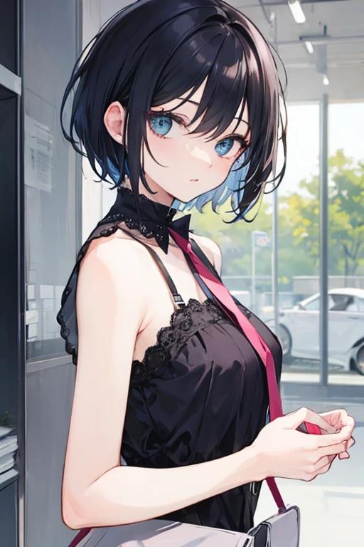 2D short hair woman