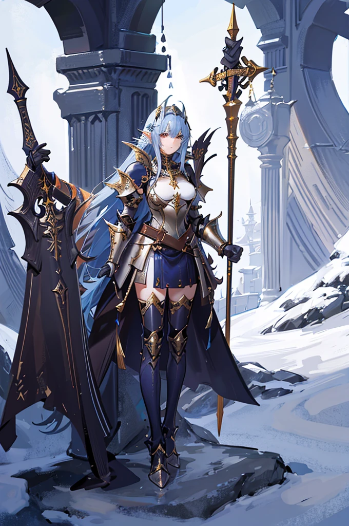 Woman in armor, standing with glaive, girl in armor, gorgeous female paladin, alluring elf princess knight, from line 2, Dressed in heavy armor, female paladin, picture of female paladin, female paladin в стиле фэнтези, extremely detailed art germ, female knight, of a beautiful female knight, beautiful female knight, Arafed statue of a knight with sword and shield, golden paladin armor, Warhammer Emperium Style, Ares in heavy armor and sword, Adeptus Custodes Centurion, heavy gold armor, Heavy golden armor, golden paladin, Fantasy art of Warhammer, War Hammer, Epic Paladin Armor, warhammer 4 0k fantasy, golden heavy armor. Dramatic