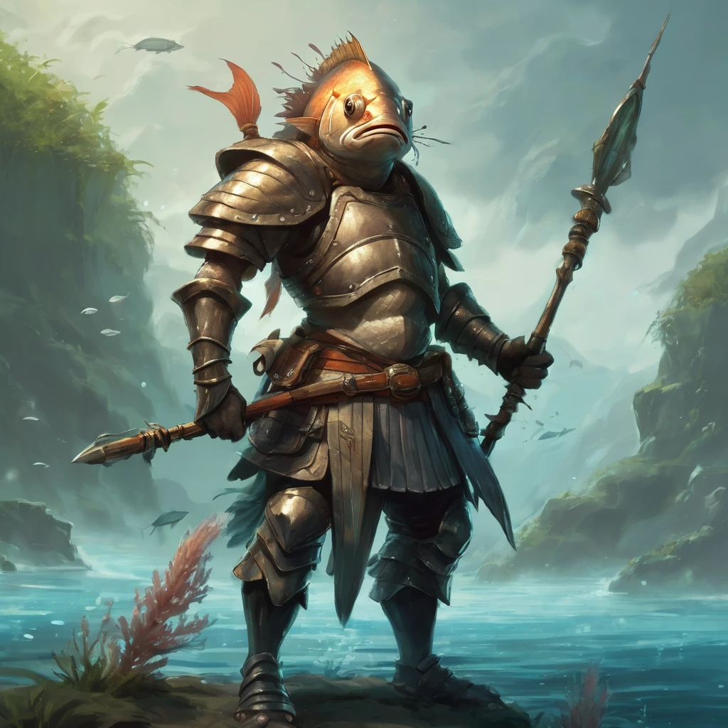 Fish warrior fantasy artwork