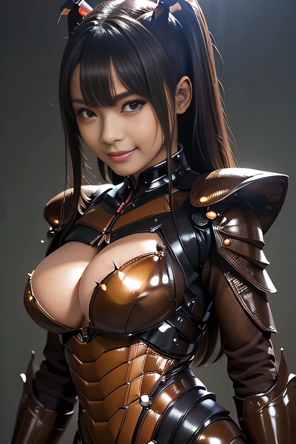 (high resolution,masterpiece,best quality,extremely detailed CG, anime, official art:1.4), realistic, photo, amazing fine details, all intricate, gloss and shiny,awesome many layers, 8k wall paper, 3d, sketch, kawaii, illustration,( solo:1.4), perfect female proportion,villainess, (fusion of dark brown cockroach and lady:1.4), (brown cockroach form lady:1.2), (brown cockroach lady:1.2), (fusion:1.2), (solo:1.4), (evil smile:1.2), muscular, abs, (cockroach brown exoskeleton bio insect suit:1.4), (cockroach brown exoskeleton bio insect armor:1.2), (brown transparency cockroach wing:1.4), (brown cockroach antennae:1.3),