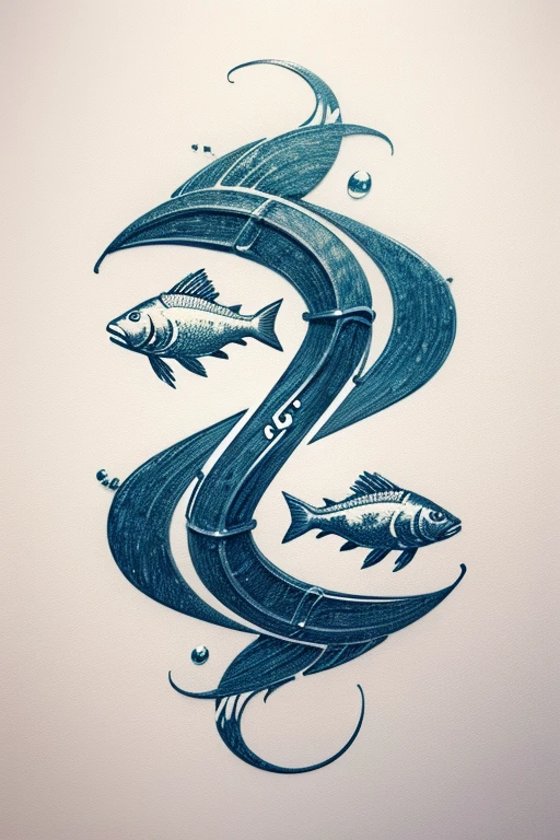 fisherman logo in the form of a drawing
