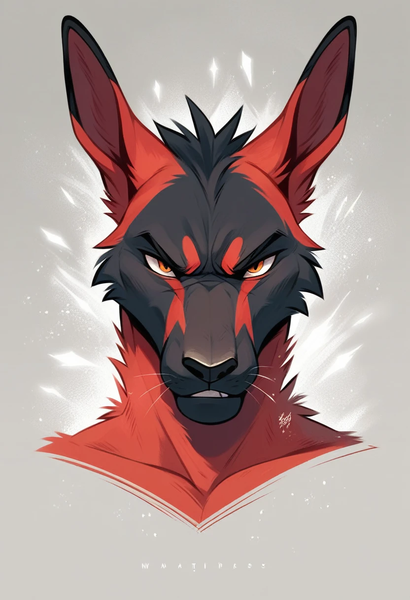 solo male, open mouth,wolf tongue, t-shirt,face Three Quarter View, white wolf furry, wolf face furry, wolf, furry, angry, red fur, Black fur stripe, netral, Traumatized face, dynamic lighting, illustration, beautiful, particles (high quality,4k,8k,highres,masterpiece:1.2), ultra-detailed, impressionistic:colorful,]