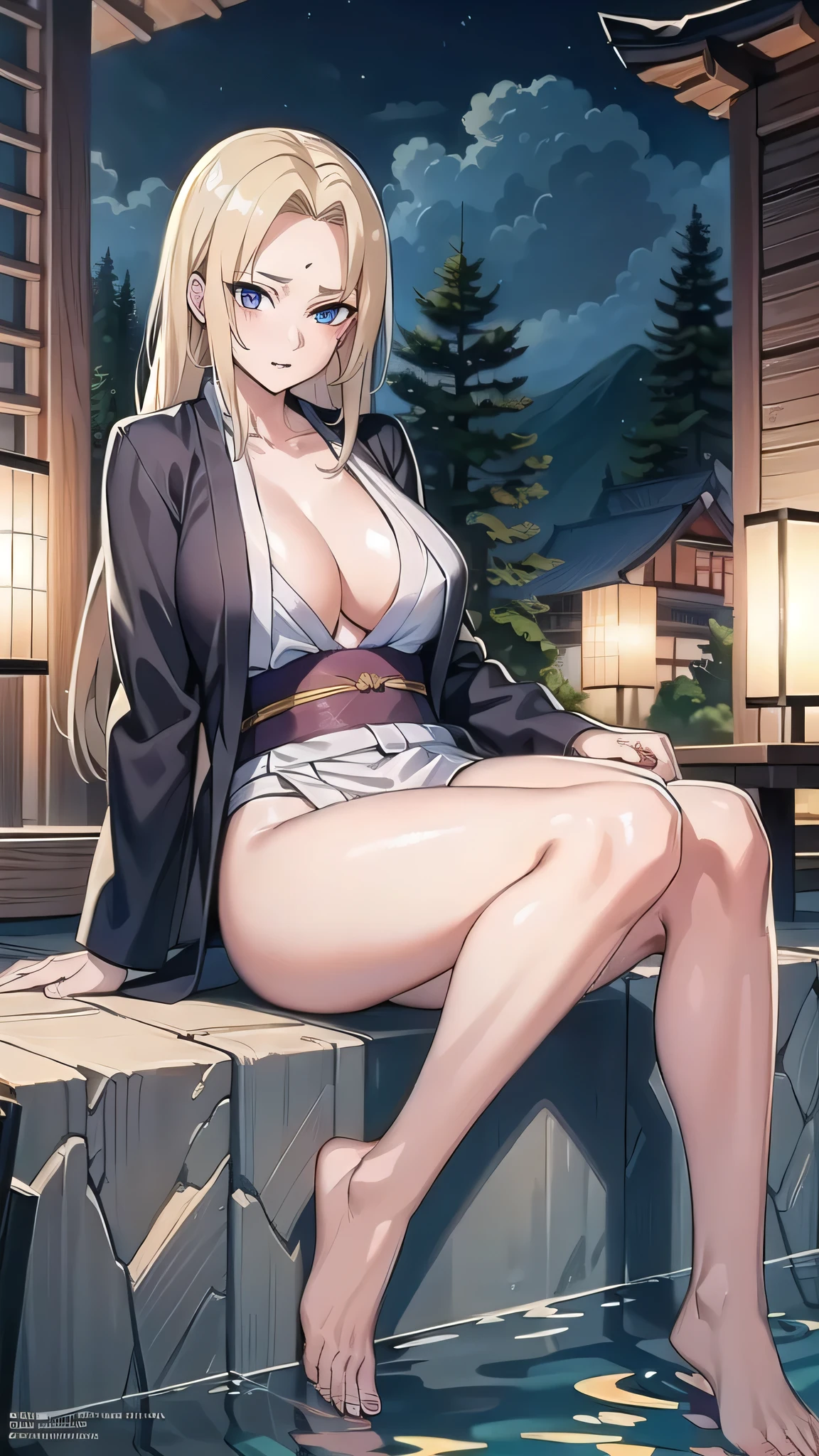 t5un4d3, mark
tsunade, Japanese clothes, sash, jacket,cleavege,neckline,
BREAK looking at viewer,onsen,night,hot springs,
BREAK (masterpiece:1.2), best quality, high resolution, unity 8k wallpaper, (illustration:0.8), (beautiful detailed eyes:1.6), extremely detailed face, perfect lighting, extremely detailed CG, (perfect hands, perfect anatomy),full body,