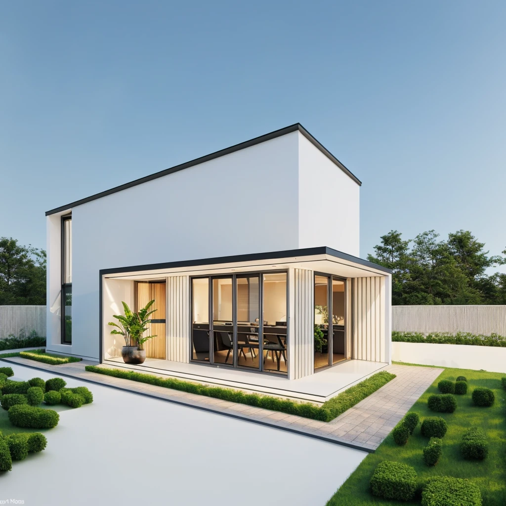 ((1 morden house like egg format)), main material by ((white wall)), 1large yard, 1 road runs in front of the house, (((VERTICAL WALLs was covered by white color))), (RAW photo, real, best quality, masterpiece:1.2), look morden minimalist, 1 road in front of the house, dynamic lighting:1.3, (hyper realistic, photo-realistic:1.2), high quality, (dark lighting:1.2), perfect lighting, archdaily, no human