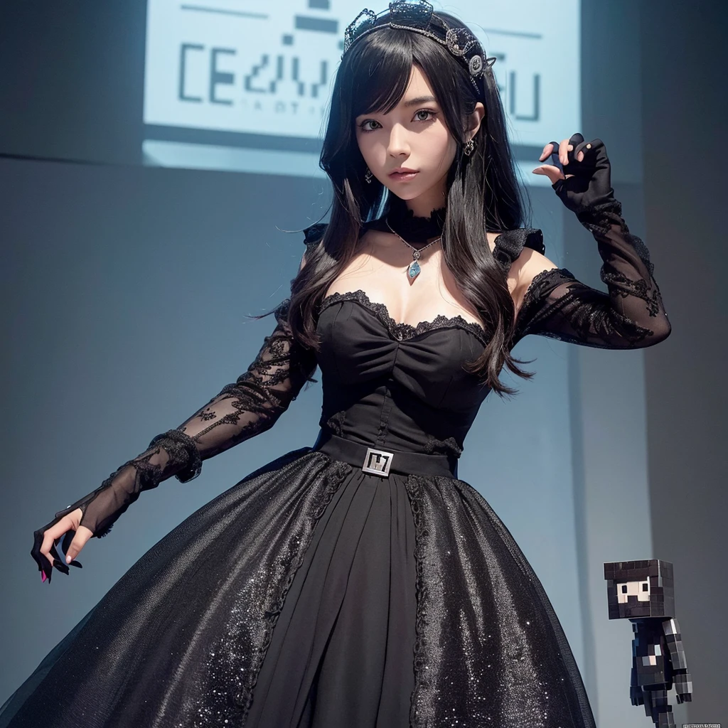 Génère moi la plus belle femme au monde en cosplay (d’enderman de minecraft ) avec des bijoux je veux qu’il y est beaucoup de détails que se soit très travaillé et très réaliste avec des graphismes en 8k ultra shaders les détails au maximum les particules au maximum les textures aux maximum