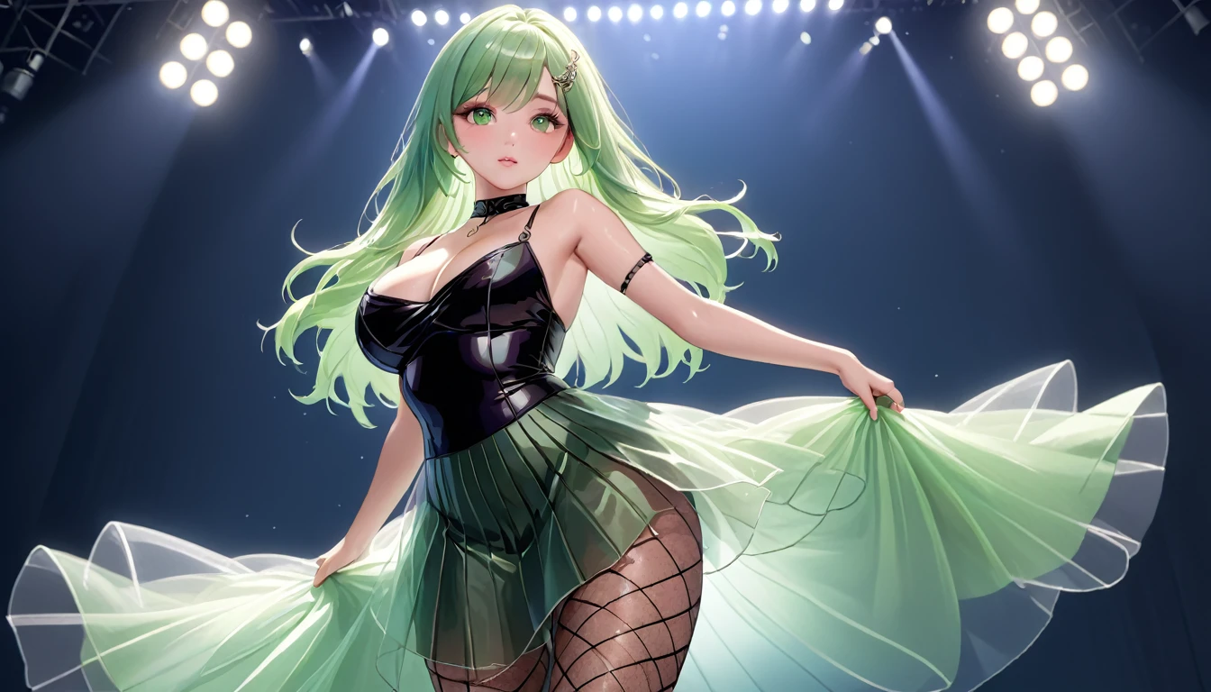 (butt), (bedroom), (Sexy Girls), masterpiece, best quality, 1 girl, Bangs, blush, Chest, clavicle, Eyebrows visible through hair, (Gradient green hair), Jewelry, Long hair, Looking at the audience, Bright Eyes, ring, (solitary), illustration, fashionable, miss, Strike a pose, background, element, confident, Express, Accessories, majestic, striking, key point, Dynamic poses, ((plump)), (Fishnet stockings))Woman in transparent dress,Viewer,(((Full breasts, Keeley University))),Slim waist,(Navel exposed,Bare waist), Long hair, extreme detailed details, Detailed fantasy art, Stunning character art, Beautiful and exquisite character art, Beautiful transparent dress, Very detailed, Large Breasts，饱满Chest，Golden ratio figure，Perfect body，Ultra wide-angle shooting，Full body shot，Body close-up，Full body shot，Wearing a pleated tulle skirt，柔和动漫illustration, 柔和的深色background，Fujifilm XT3 Clear focus, f 5.6, High Detail, Clear focus, Dramatic, (Wearing openwork clothing), (Looking at the audience:1.8), (Natural light), (Tempting)translucent, Good velvet quality, Compared, Divine Light,, Silver hair, 天空background, Absolute Strength,Female angels，Girl in sexy silk,，Large Breasts，饱满Chest，Golden ratio figure，Perfect body，Ultra wide-angle shooting，Full body shot，Body close-up，Full body shot， Wearing a tulle dress, Model shooting style, Large Breasts，饱满Chest，Golden ratio figure，Perfect body，(Extremely detailed CG 8k wallpaper unit), The most beautiful artistic photos in the world, , 8K Ultra HD, ) On the big bed，Lazy gesture，Charming and seductive expression，best quality,masterpiece,Ultra-high resolution,(Practical:1.4),original photo,Ultra-high resolution