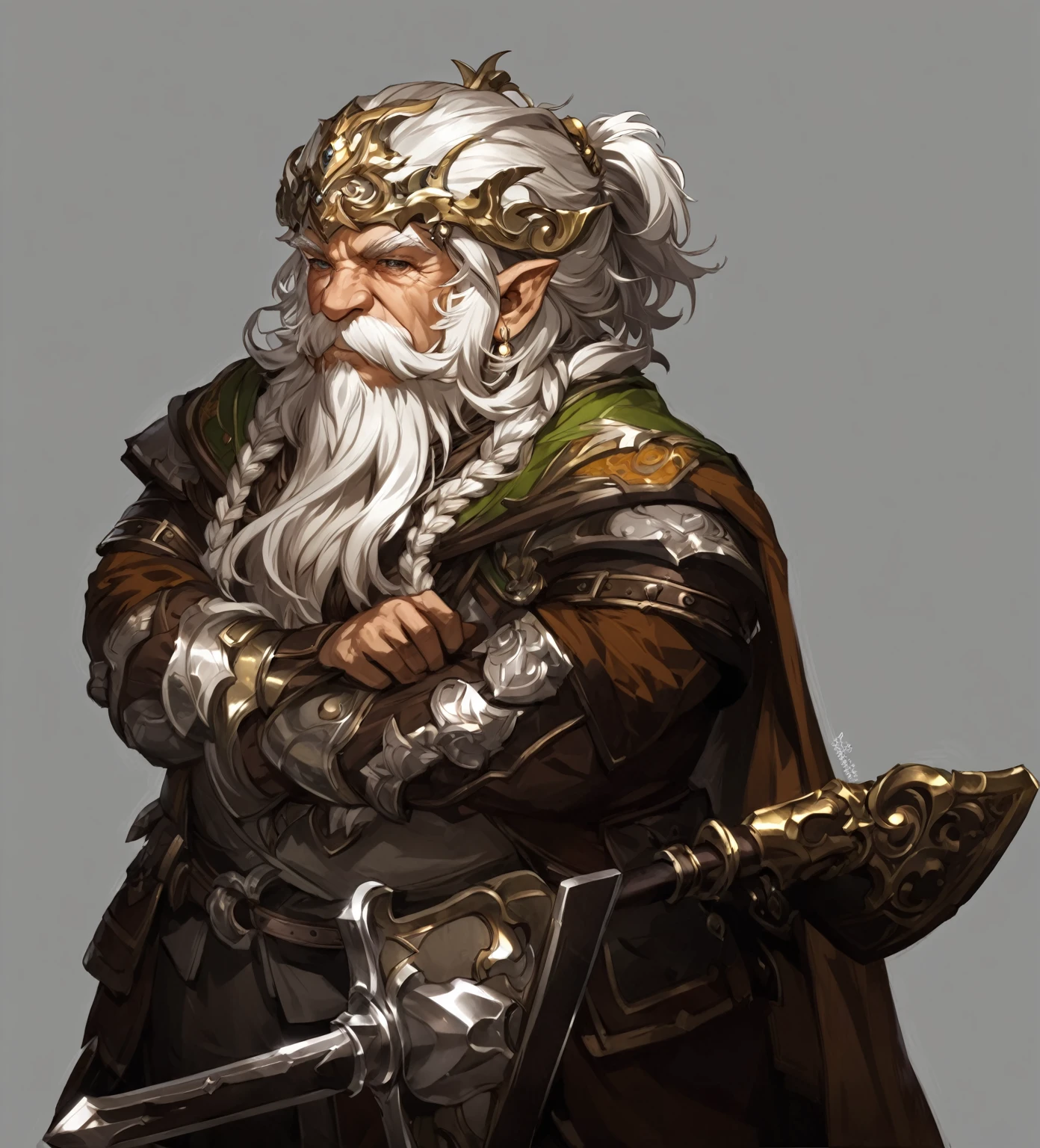 masterpiece, best quality, good quality, Fantasy aesthetics, Highly detailed, shadowverse style, male, dwarf, oldman