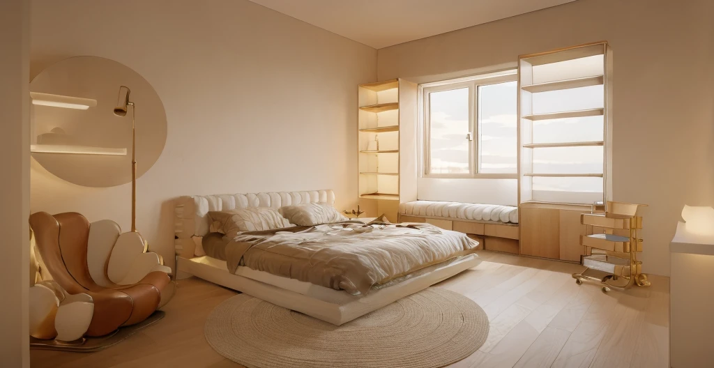 MODERN BEDROOM, 3DMAX CORONA RENDER, (best quality,4k,highres:1.2),ultra-detailed,realistic:1.37, white wall:1.3, enter into the bedroom,immediately mesmerizing,soft and comfortable bed,curtains gently swaying,the bedroom wall is painted in the popular ink painting style, like a breathtaking landscape painting that instantly captivates the viewer,as if being immersed in a fairytale world,