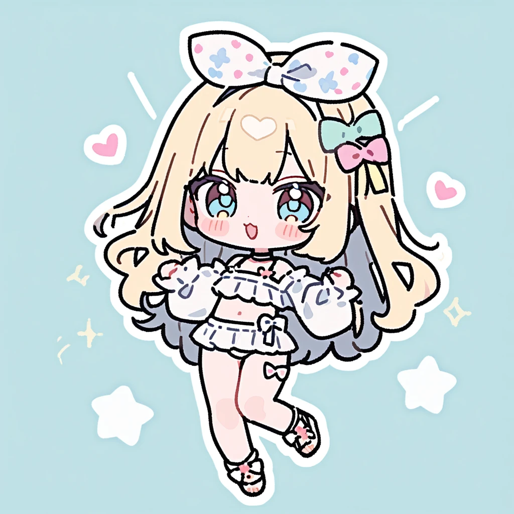 Princess、NEWEST、Swimwear、sleeved、Thick outline、KAWAII,CUTE