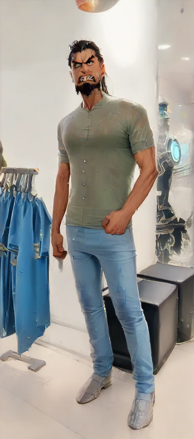 (professional 3d render:1.3) af (Realistic:1.3) most beautiful artwork photo in the world,Features soft and shiny male heroes, ((Epic hero fantasy muscle man rough wet hero angry look long hair short beard and ferocious expression in dynamic pose, Fantastic location, Majestic cluttered environment)), full body 8k unity render, action shot, skin pore, very dark lighting, heavyshading, Detailed, Detailed face, (vibrant, photograph realistic, Realistic, Dramatic, Dark, Sharp focus, 8K), (Old leather garments damaged by weathering:1.4), ((((Wear fur)))), (Intricate:1.4), decadent, (Highly detailed:1.4), Digital painting, rendering by octane, art stations, concept-art, smooth, Sharp focus, illustration, Art germ, (loish:0.23), wlop ilya kuvshinov, and greg rutkowski and alphonse mucha gracias, (Global illumination, Studio light, volumettic light), heavy rain, particles floating, lotr, fantasy, elf, full bodyesbian, ((Dark and ancient city background:1.3)),CGSesociety,art stations