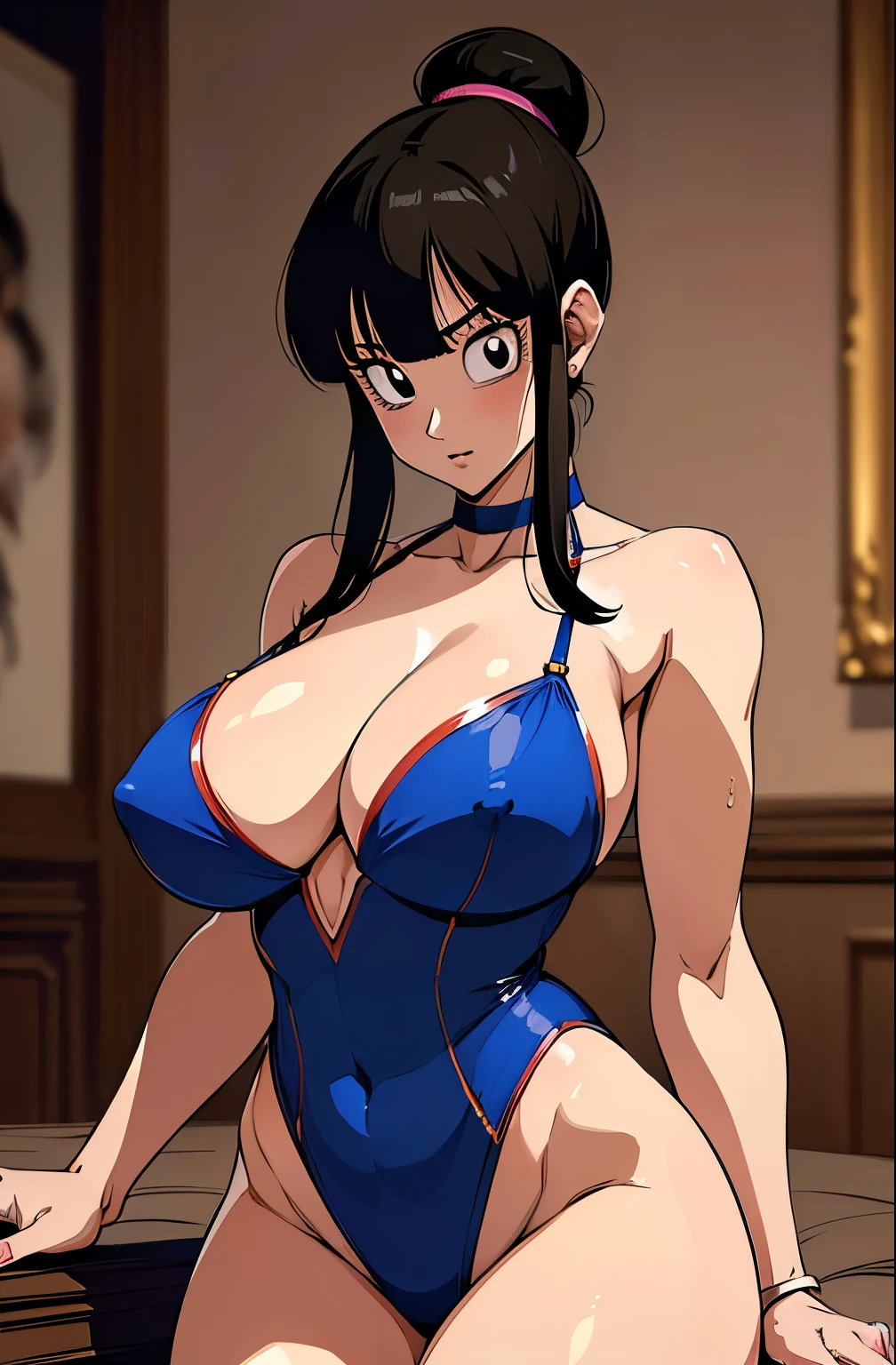 Best Quality,4k,high resolution,Masterpiece:1.2), (ultra detailed), (unclothed) (NSFW is not safe for artwork), (Dragon Ball Z Settings), (pose sexual), (realist,photorealist,photo-realist:1.37), (HDR,HD), (portrait), (vivid colors), (long legs), (clearly elongated face), (broad) (Hermosos detailed eyes), (beautiful detailed lips), (extremely detailed eyes and face), bright eyes Dynamic angle and posture, soaked in sweat, perspiration, undressing (long eyelashes), (sharp focus), (physically based rendering), (unclothed), (BIG BREASTS) (open legs), (intense), (expression of intense desire), (motion blur), (elegant), (slim figure), (anime inspired), (bright lights), (sexual), (contrasting colors), (mysterious atmosphere), (action packed scene), (Unique style), (striking), (Handsome), (evocative), (expressive), (Intriguing atmosphere), (giant breasts:1.2) ((Best Quality)),((Very detailed)),Masterpiece,absurdities,detailed face,beautiful face,(detailed eyes, deep eyes),(1 girl),((dynamic pose)), erotic lingerie