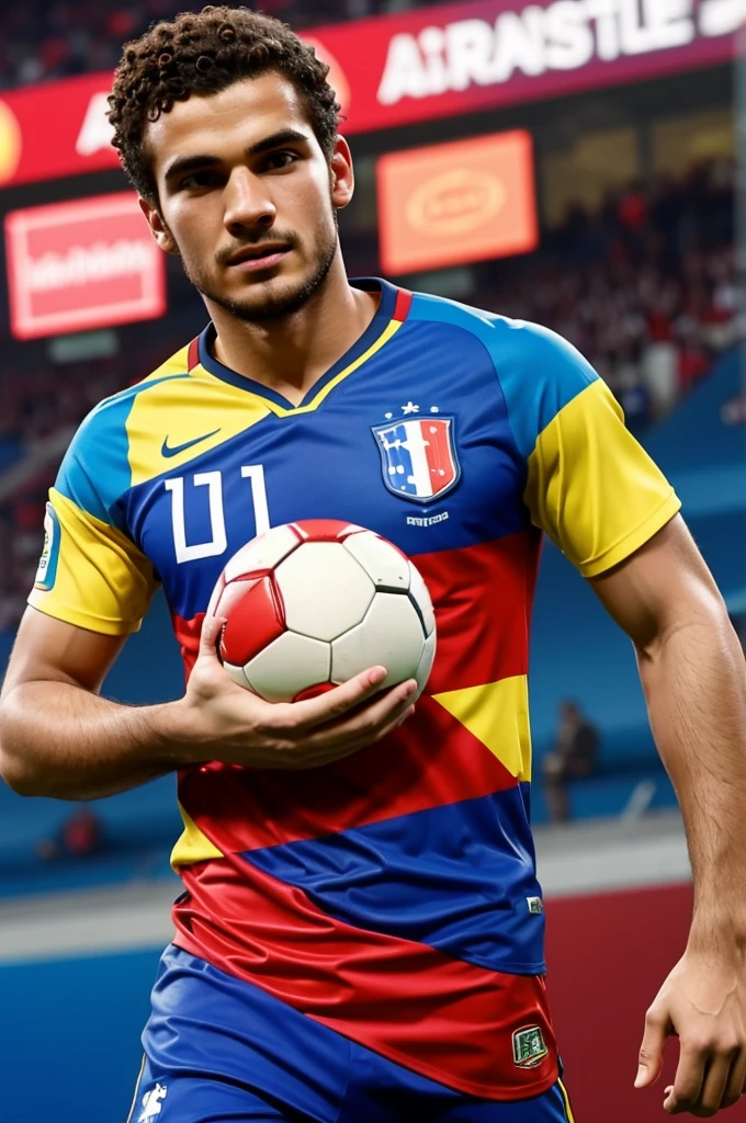 Personnage du jeu vidéo brawl stars portant un maillot de l’equipe de france de football