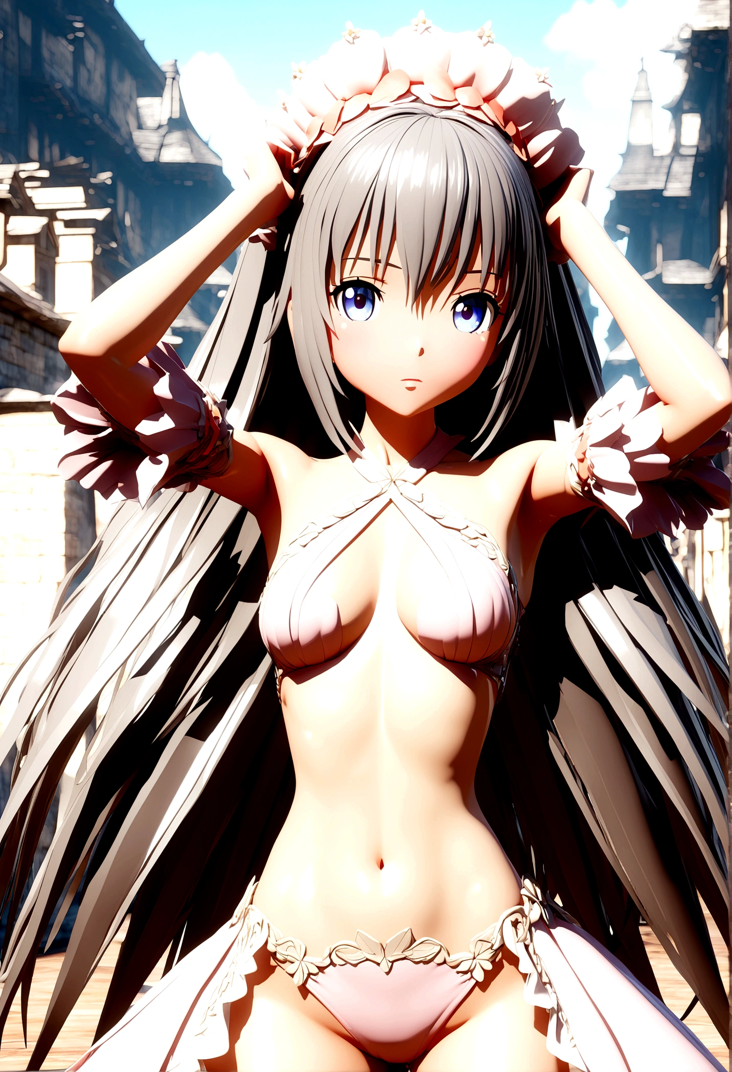 3d anime girl, sexy, v-ray render