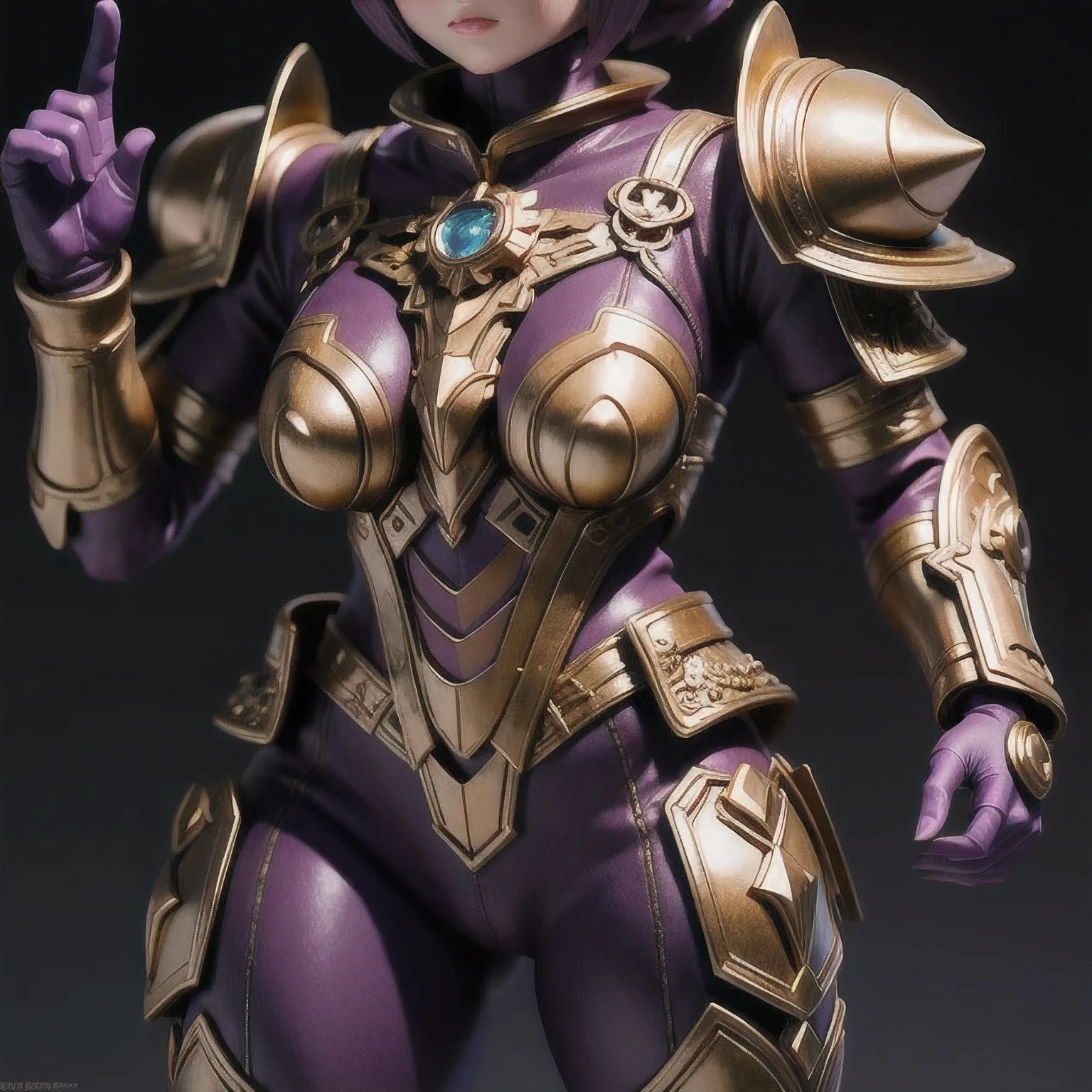 Close up of purple and gold toys, Super detailed fantasy characters, Science Fiction Characters render, detailed humanoid, Star Pathfinder Characters, Science Fiction Characters, Science Fiction Characters, humanoid character, very detailed character, Color Rendering, 3D Rendering Character Art 8K, Alien Armor, safi'jiiva armor, Marmoset Rendering