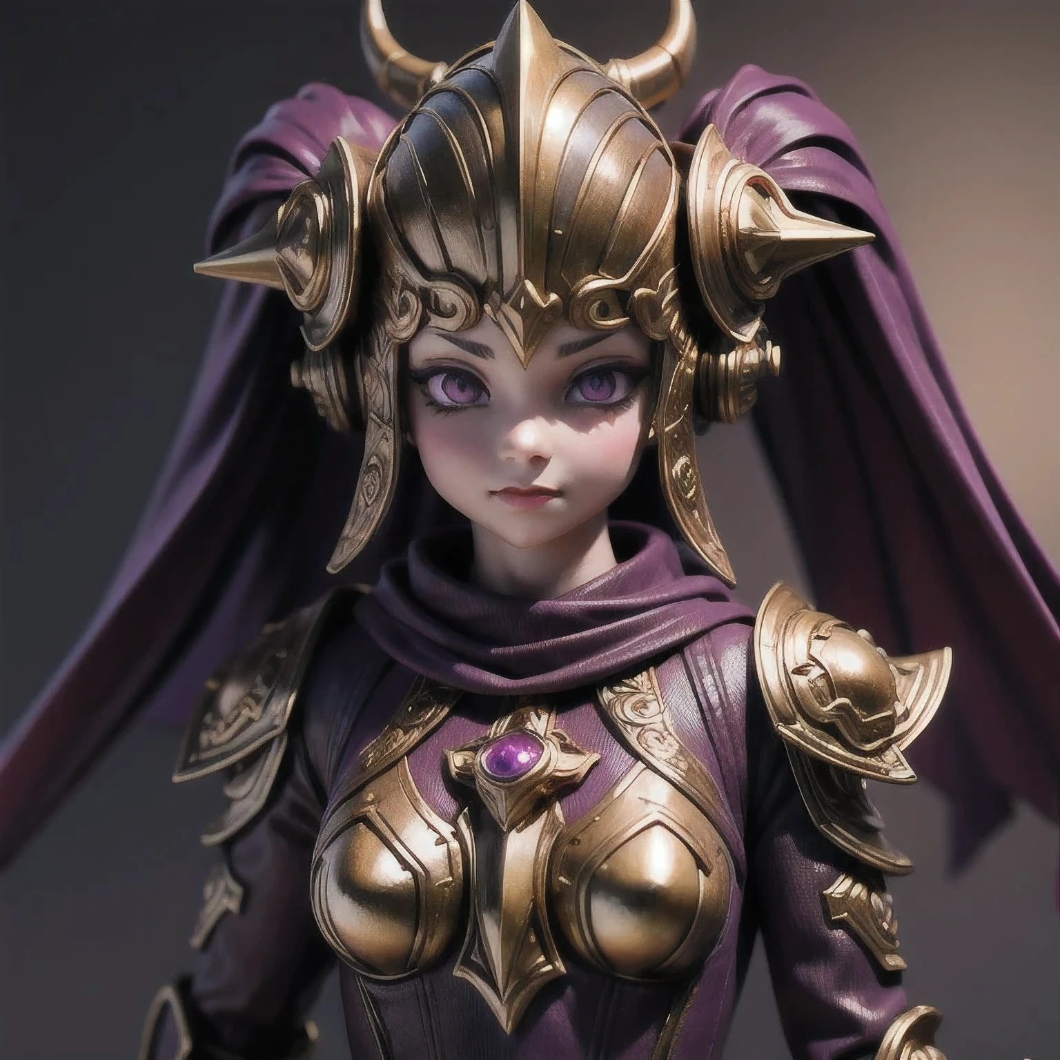 Close up of purple and gold toys, Super detailed fantasy characters, Science Fiction Characters render, detailed humanoid, Star Pathfinder Characters, Science Fiction Characters, Science Fiction Characters, humanoid character, very detailed character, Color Rendering, 3D Rendering Character Art 8K, Alien Armor, safi'jiiva armor, Marmoset Rendering