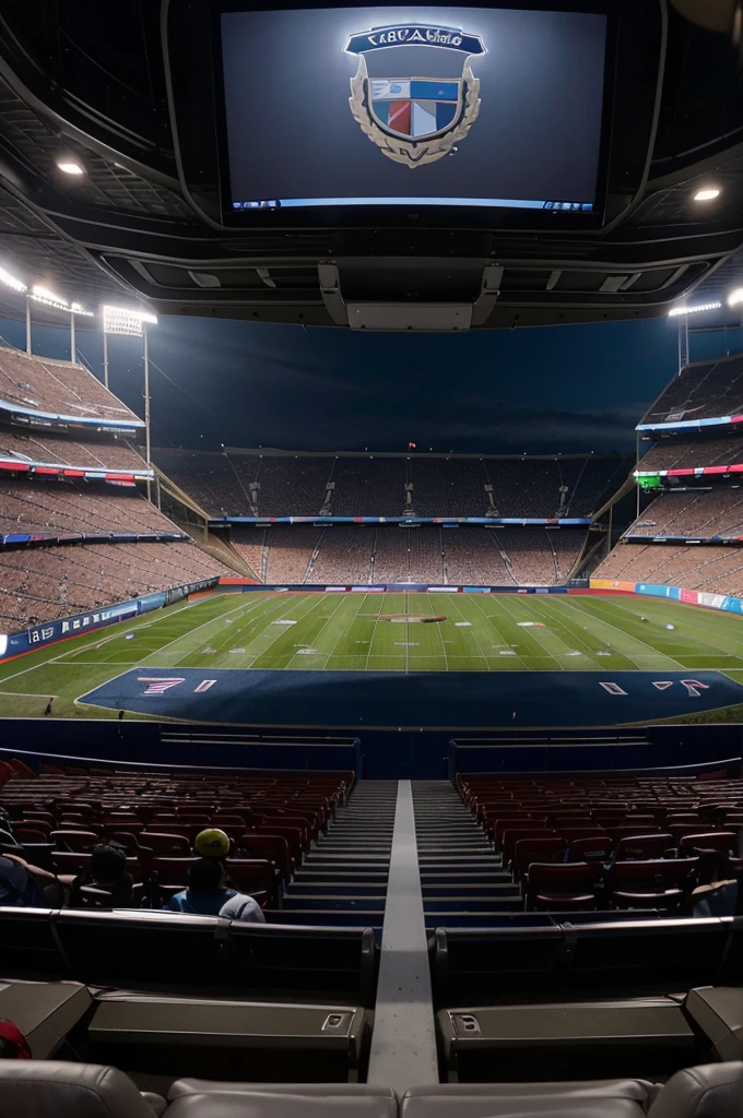 Imagine a 2022 Chevrolet Traverse in a stadium full of excitement. The stadium lights illuminate the shiny body of the vehicle, and the colors of the flags of Argentina and Canada fly in the stands. The players are on the field, ready for the exciting match of the Copa América 2024. The atmosphere is electric, and the SUV represents passion and competition in this sporting event.