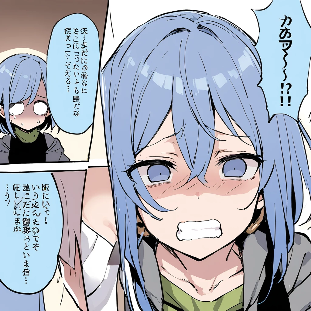 、girl、Blue Hair、Contempt、RECENT、Gag Manga、Slanted Eyes