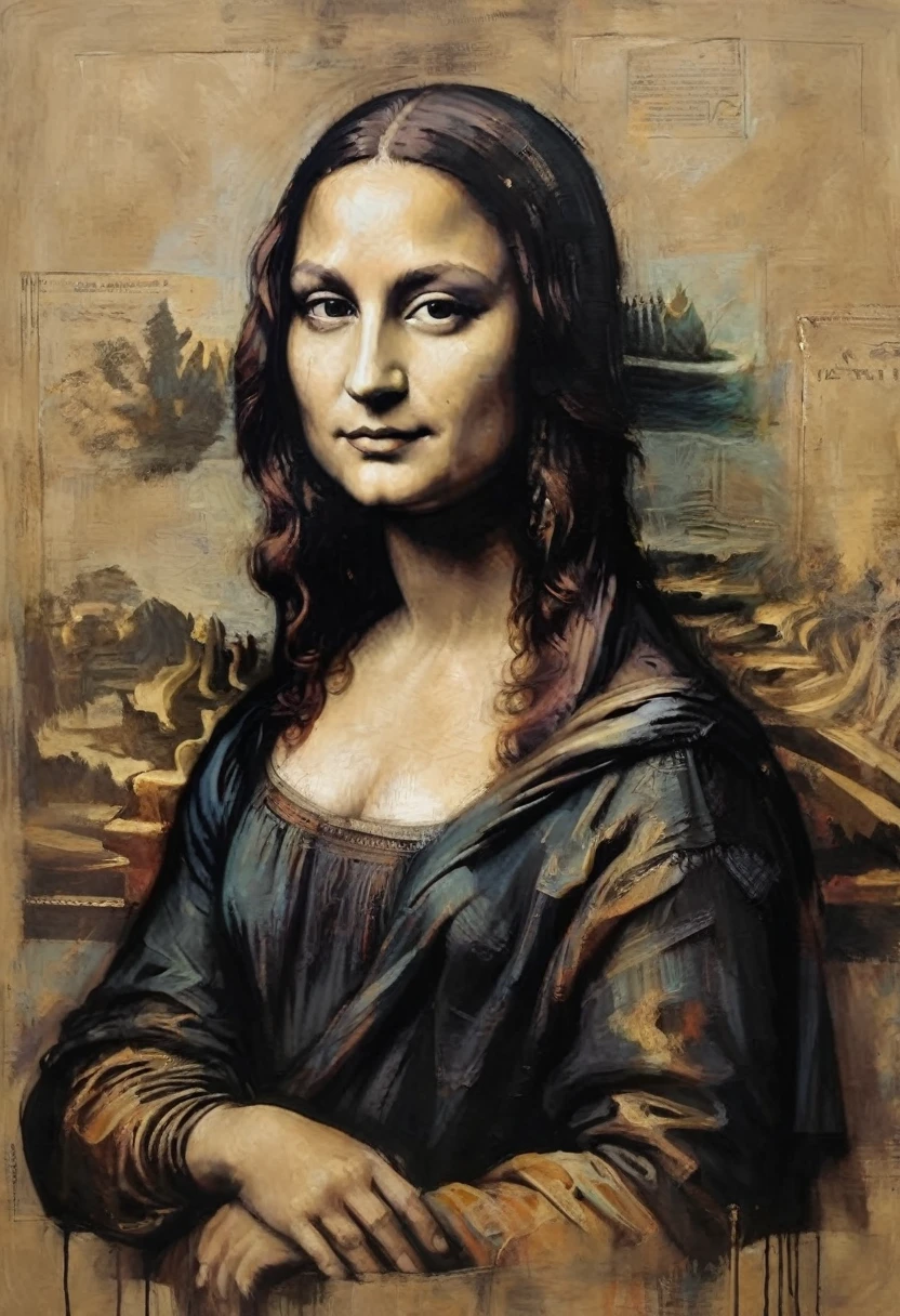 mona lisa as a artist style by guy denning