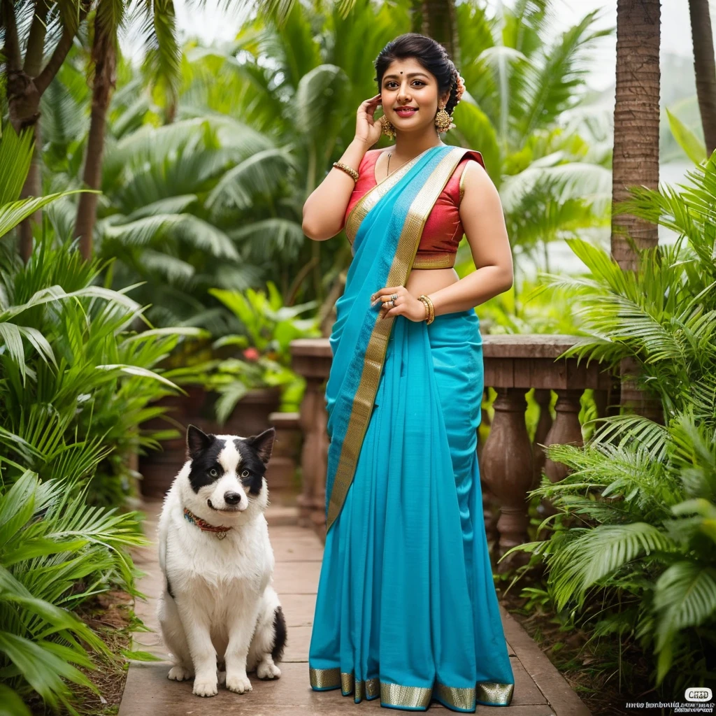 a mallu fatty babe wearing traditional sarees looks likes and Kajol merges with nayanthara 