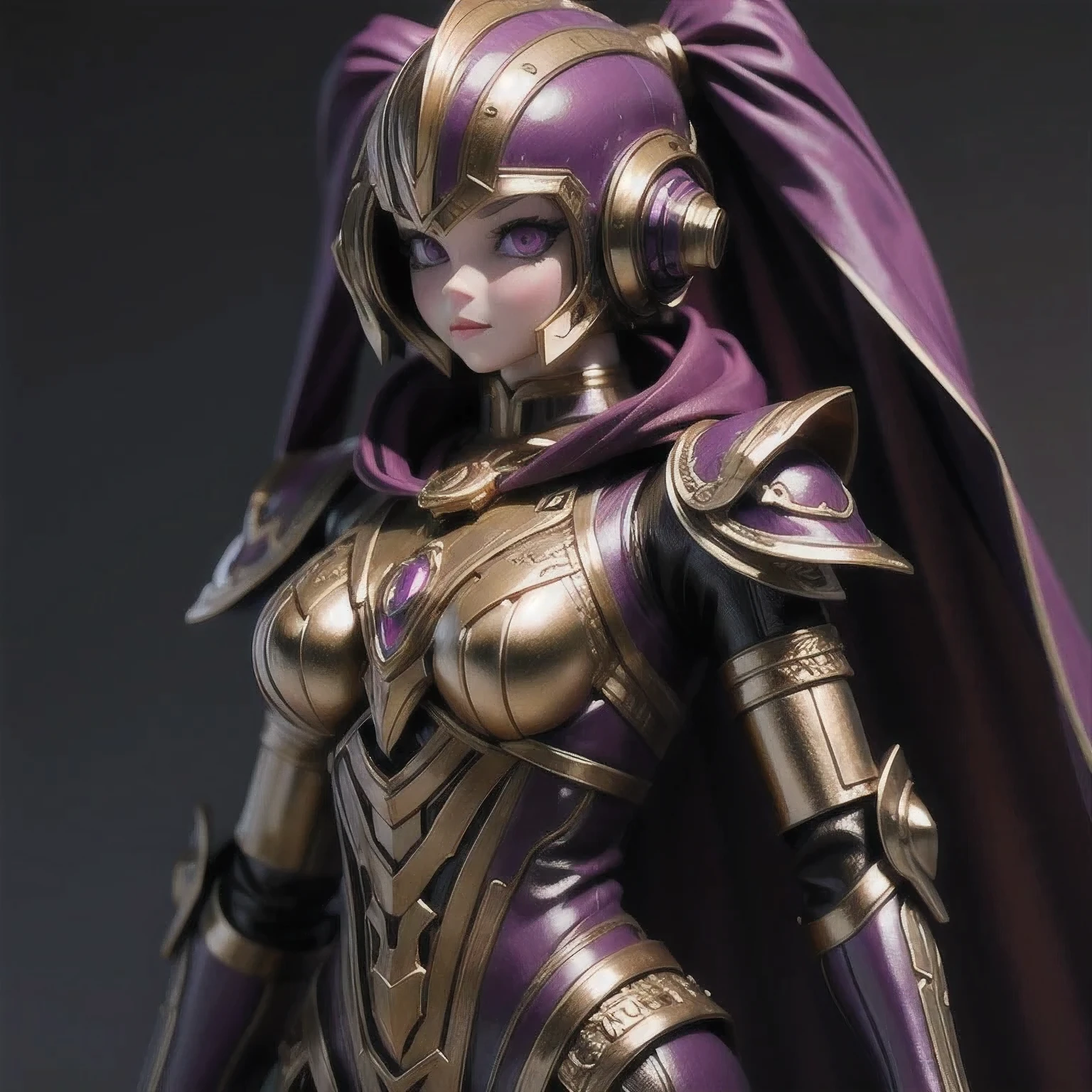 Close up of purple and gold toys, Super detailed fantasy characters, Science Fiction Characters render, detailed humanoid, Star Pathfinder Characters, Science Fiction Characters, Science Fiction Characters, humanoid character, very detailed character, Color Rendering, 3D Rendering Character Art 8K, Alien Armor, safi'jiiva armor, Marmoset Rendering