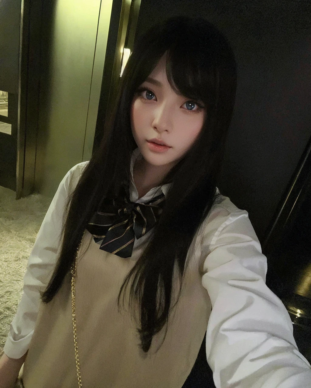 1girl, korean, haerin newjeans, beautiful detailed eyes, beautiful detailed lips, extremely detailed eyes and face, long eyelashes, clear brown hair, porcelain doll skin, cat eyes, bunny ears, white rabbit, (best quality,4k,8k,highres,masterpiece:1.2),ultra-detailed,(realistic,photorealistic,photo-realistic:1.37),HDR,UHD,studio lighting,ultra-fine painting,sharp focus,physically-based rendering,extreme detail description,professional,vivid colors,bokeh,cute,adorable,kawaii,soft lighting,pastel colors,gray color eyes