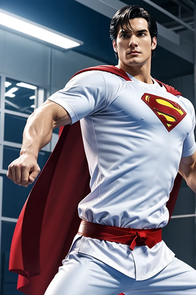 Superman with taekwondo uniform in anime