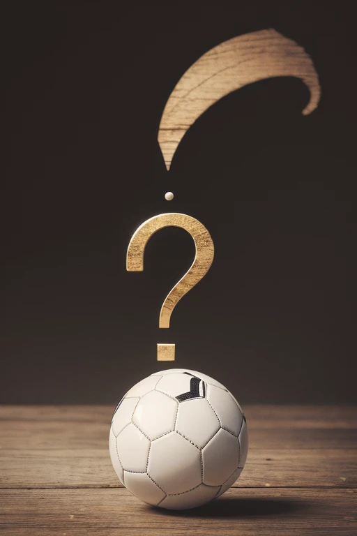 A question mark with a soccer ball 