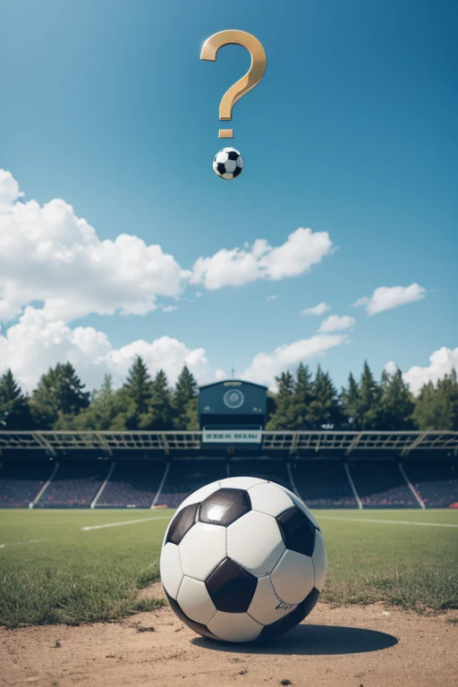 A question mark with a soccer ball